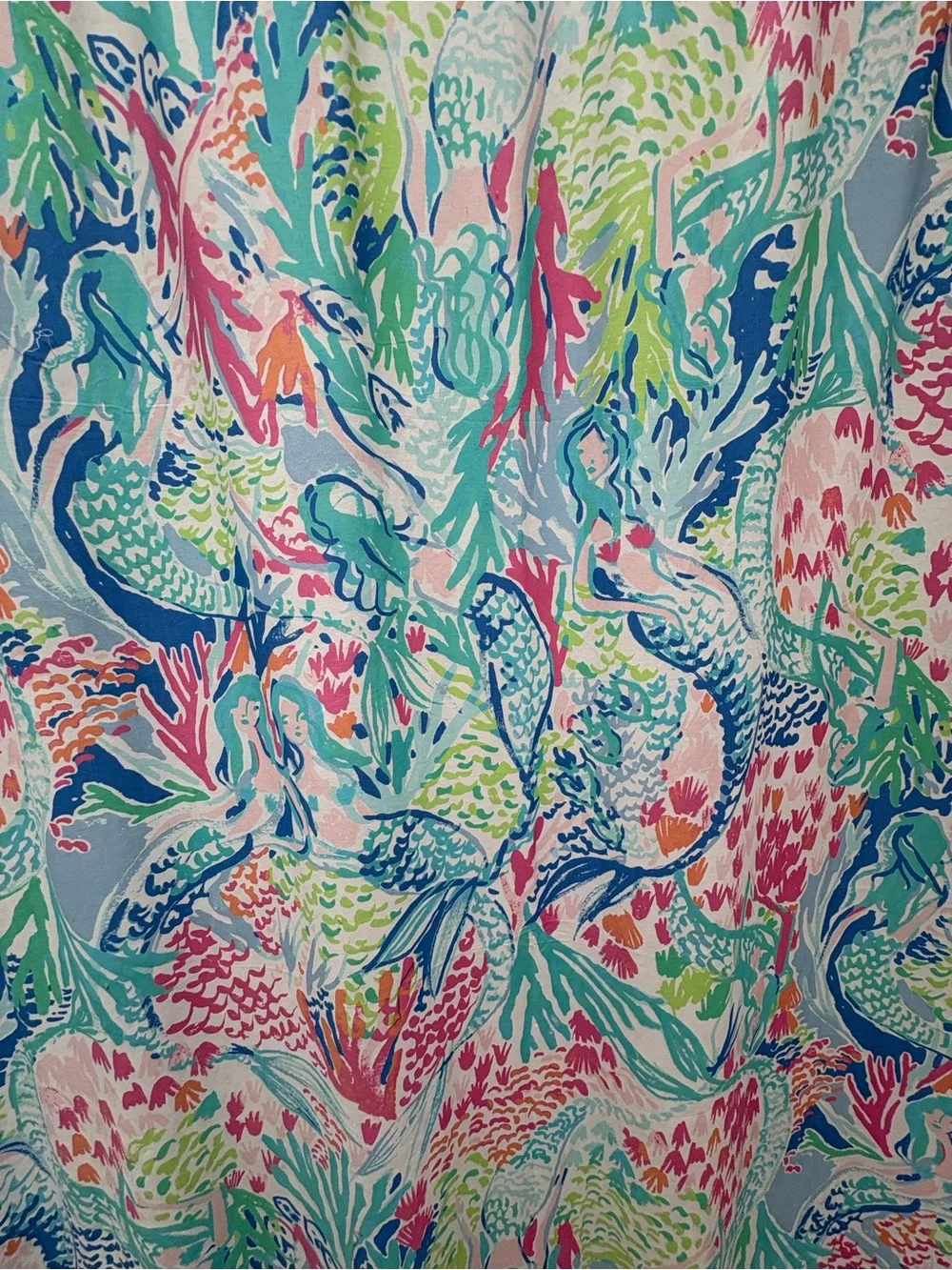 Lilly Pulitzer Colorful Tropical Mermaid Cove Print Shower Curtain - Multicolor